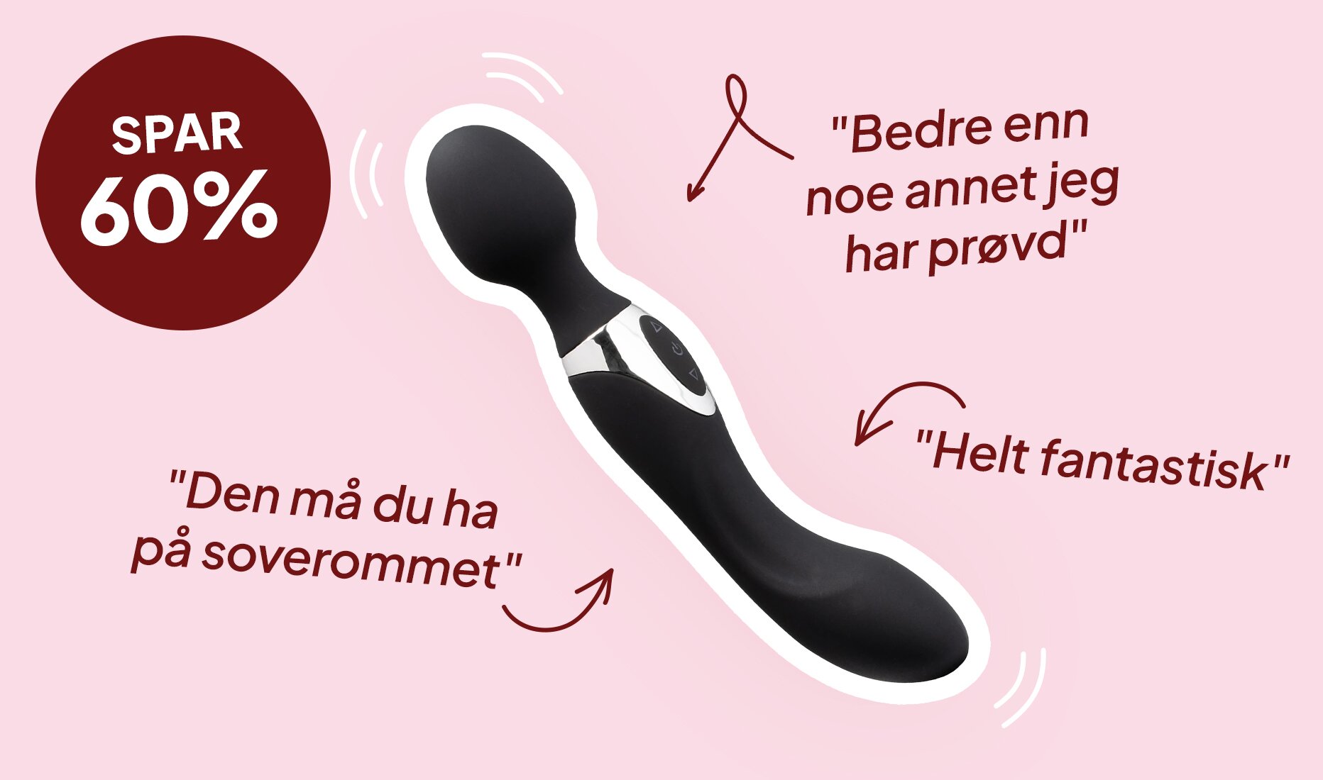 Sinful Curvy Double Pleasure Oppladbar Magic Wand Vibrator