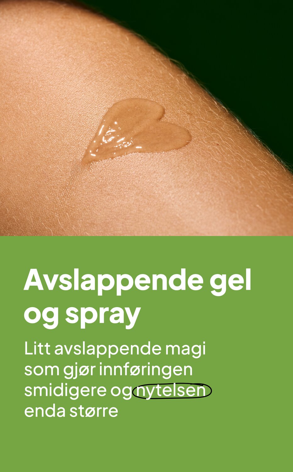 Avslappende gel og spray. Litt avslappende magi som gjør innføringen smidigere og nytelsen enda større