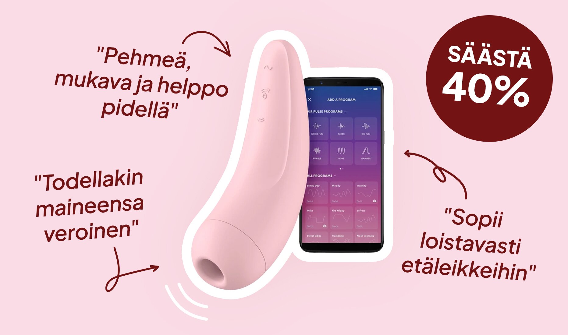 Satisfyer Curvy 2+ Sovelluksella Ohjattava Paineaaltokiihotin