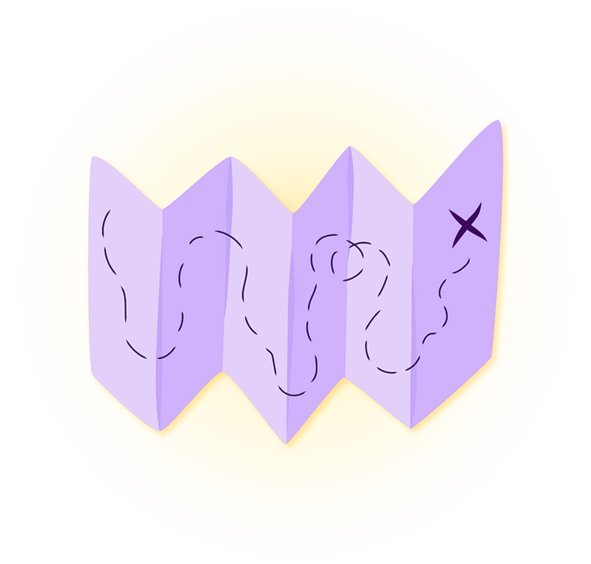 A drawing of a treasure map