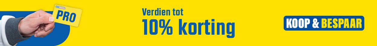 Promotiebanner met Koop & bespaar: Tot 10% korting