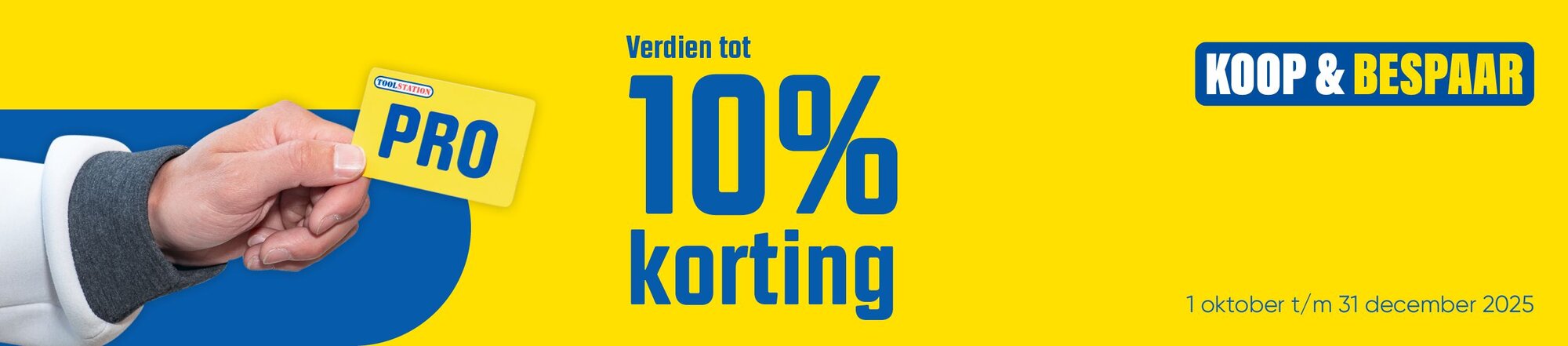 Promotiebanner met Koop & bespaar: Tot 10% korting