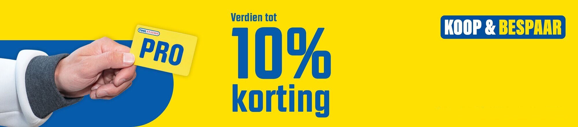 Promotiebanner met Koop & bespaar: Tot 10% korting