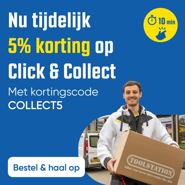 Promotiebanner met Koop & bespaar: Tot 10% korting