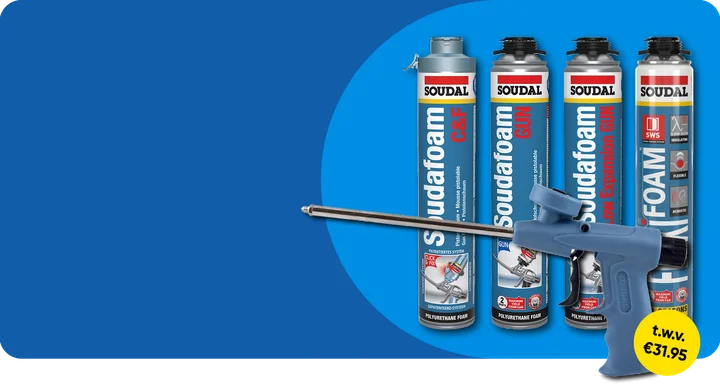 Gratis Soudal Foam Gun bij aankoop vanaf 10 stuks Soudafoam