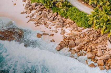 beach with waves crashing
