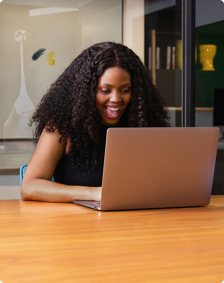 Young marketer with MacBook