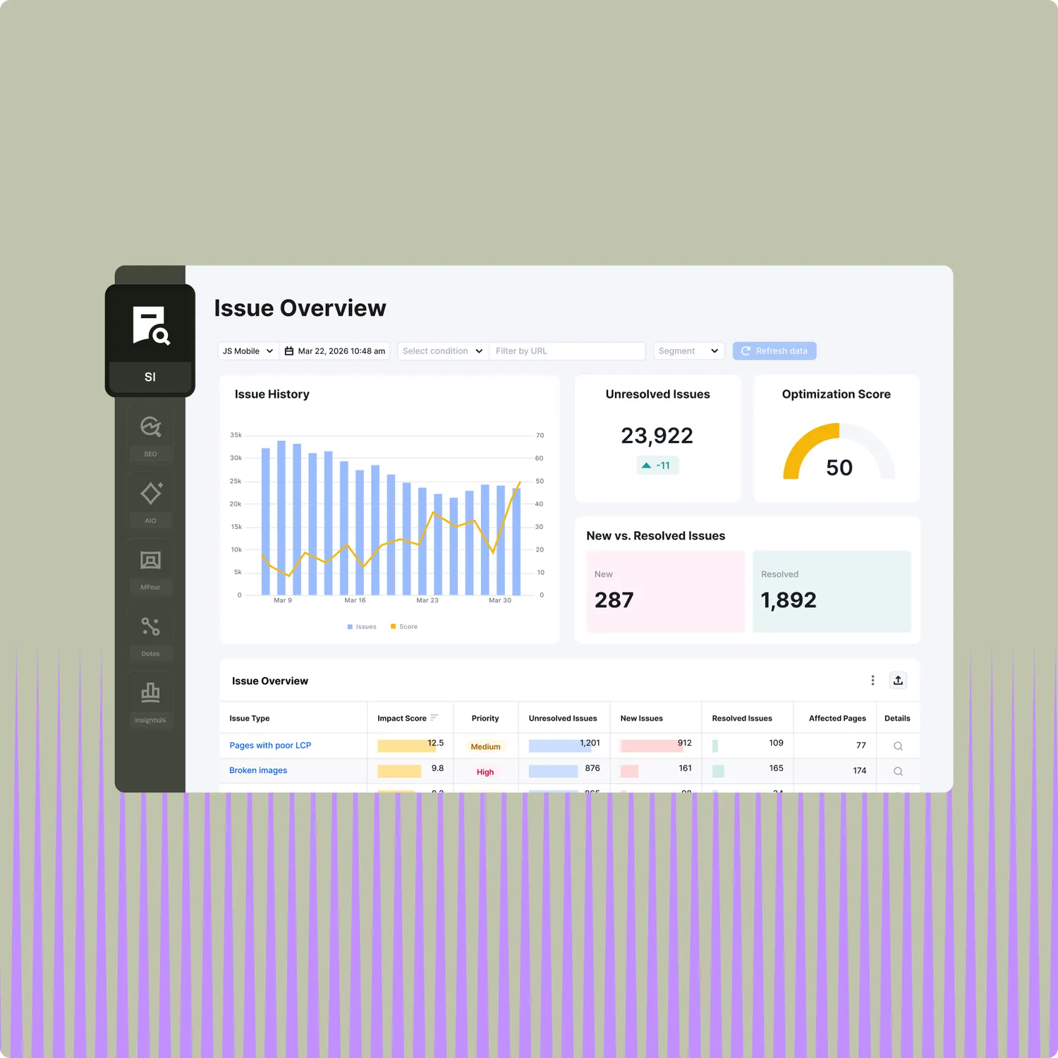 Find errors, fix, and enhance your website - Product feature illustration