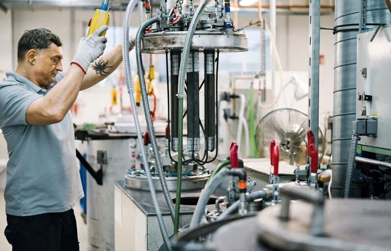 Inside Harry's own factory in Eisfeld, Germany