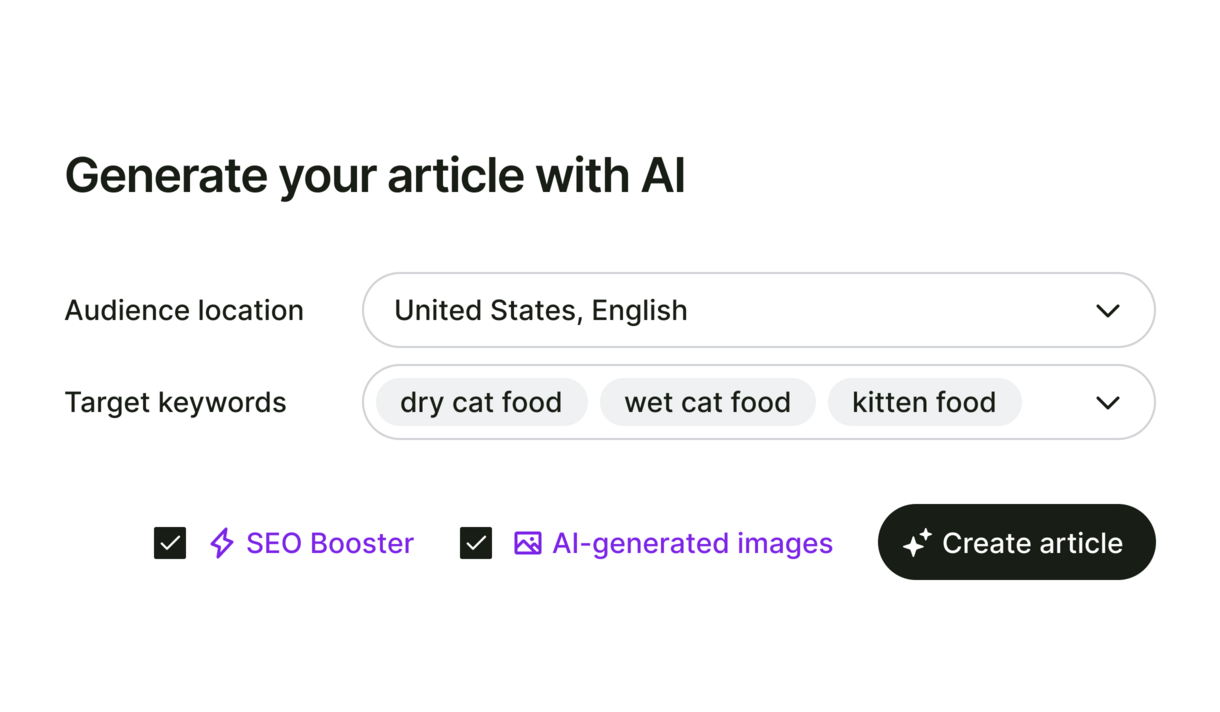Generate articles in your brand voice