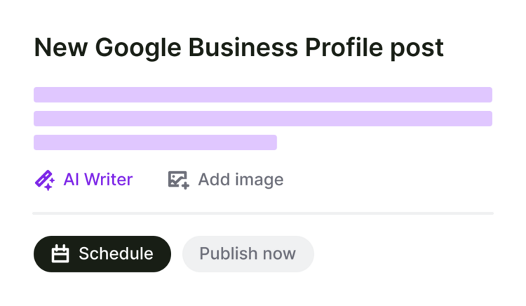 new google business profile post