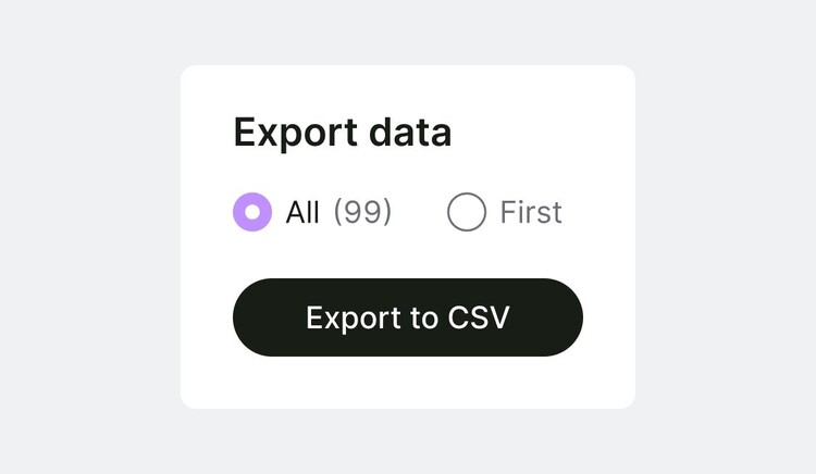 Export data, fix any issues and track resolution small UI v01