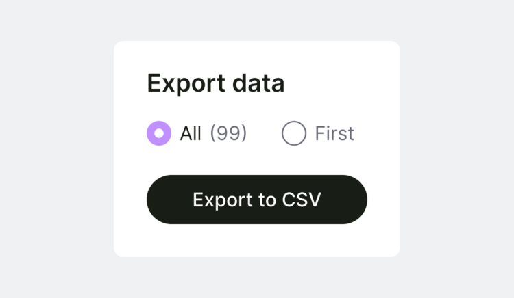 Export data, fix any issues and track resolution small UI v01