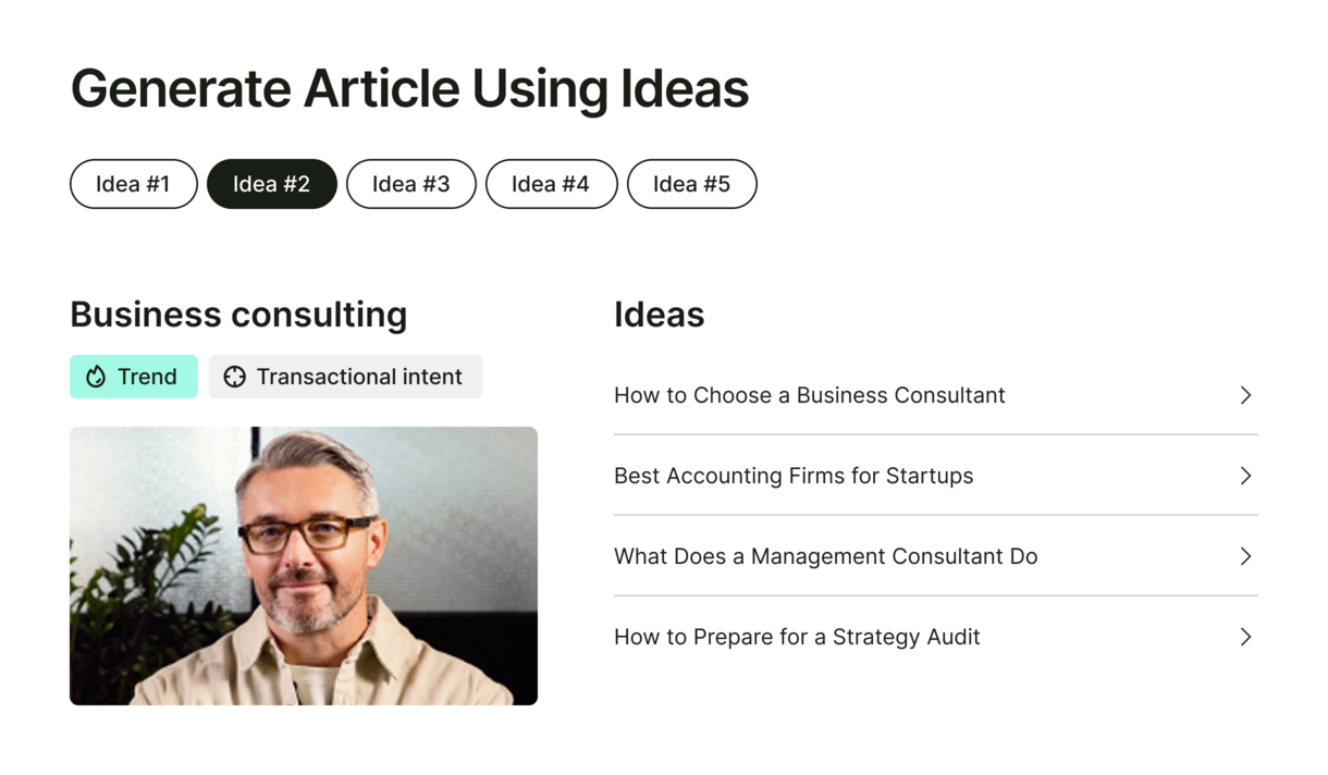 Generate Article Using Ideas Business Consulting Ideas Big UI