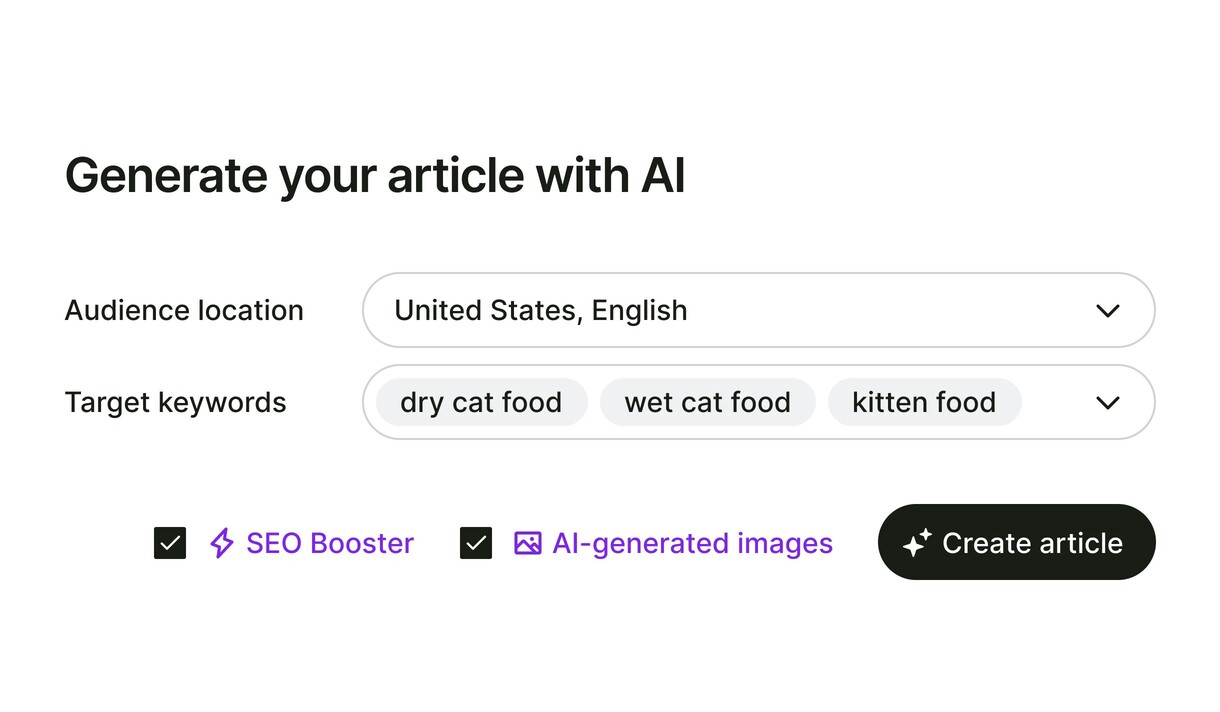 Generate articles in your brand voice