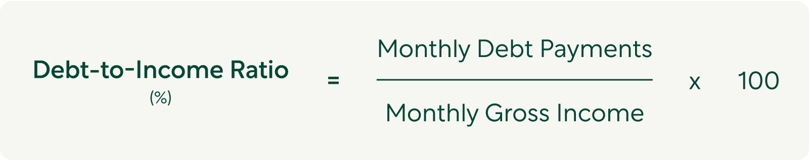Formula for calculating your debt to income ratio