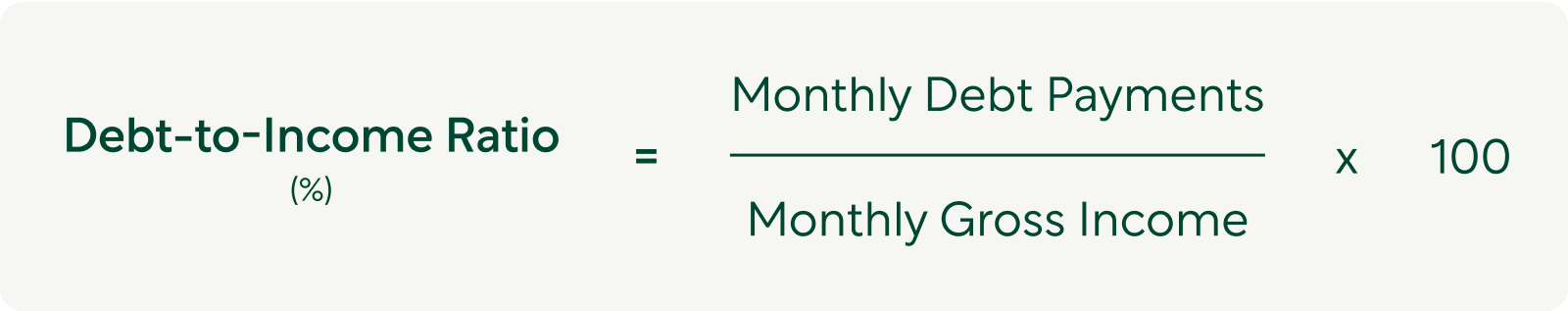 Formula for calculating your debt-to-income ratio