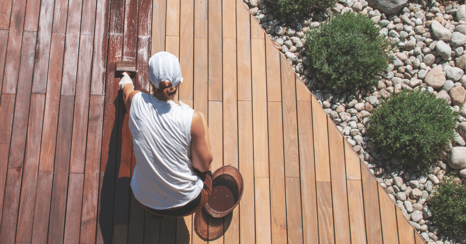 Person Applying Glossy Finish to Wood