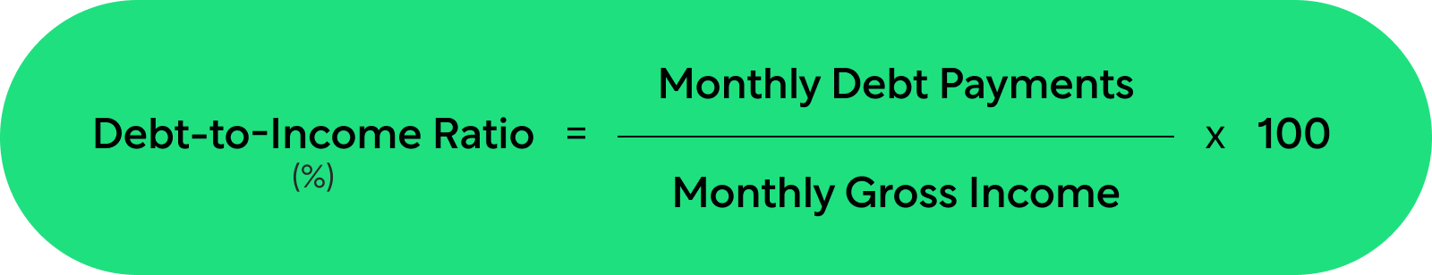 Debt to Income Ratio Equation