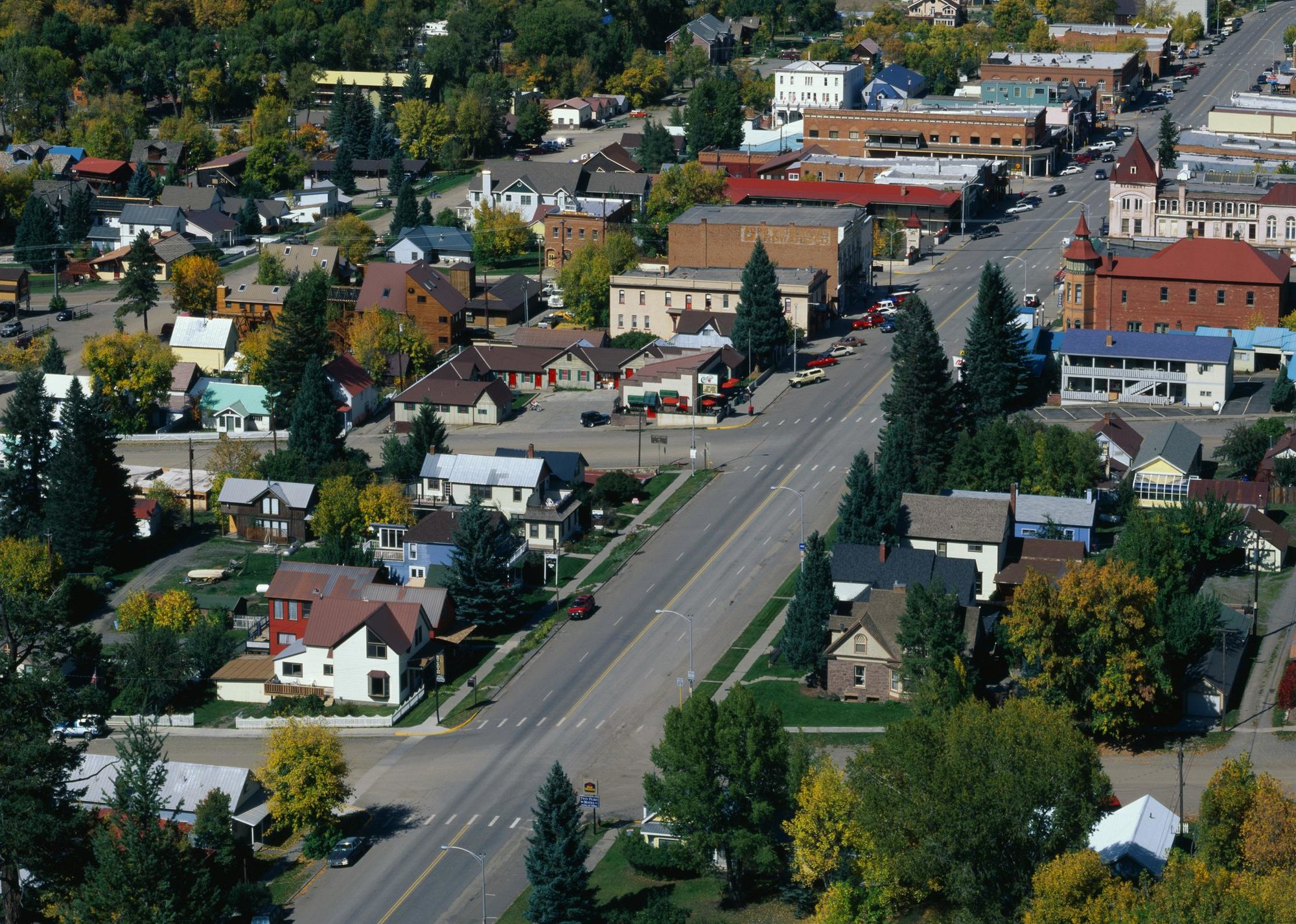 Aerial shot of suburban downtown area” - Source: Joe Sohm/Visions of America/Universal Images Group // Getty Images