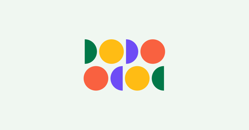 Mint Green Background and Multicolored Shapes in the Center: Four Full Circles and Four Half Circles