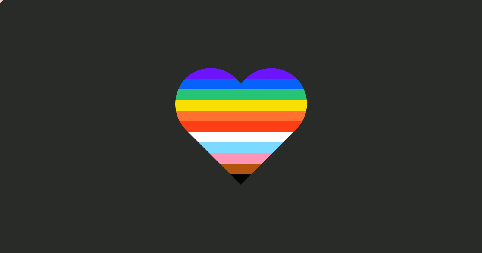 Graphic of Heart Shaped LGBTQ Pride Flag