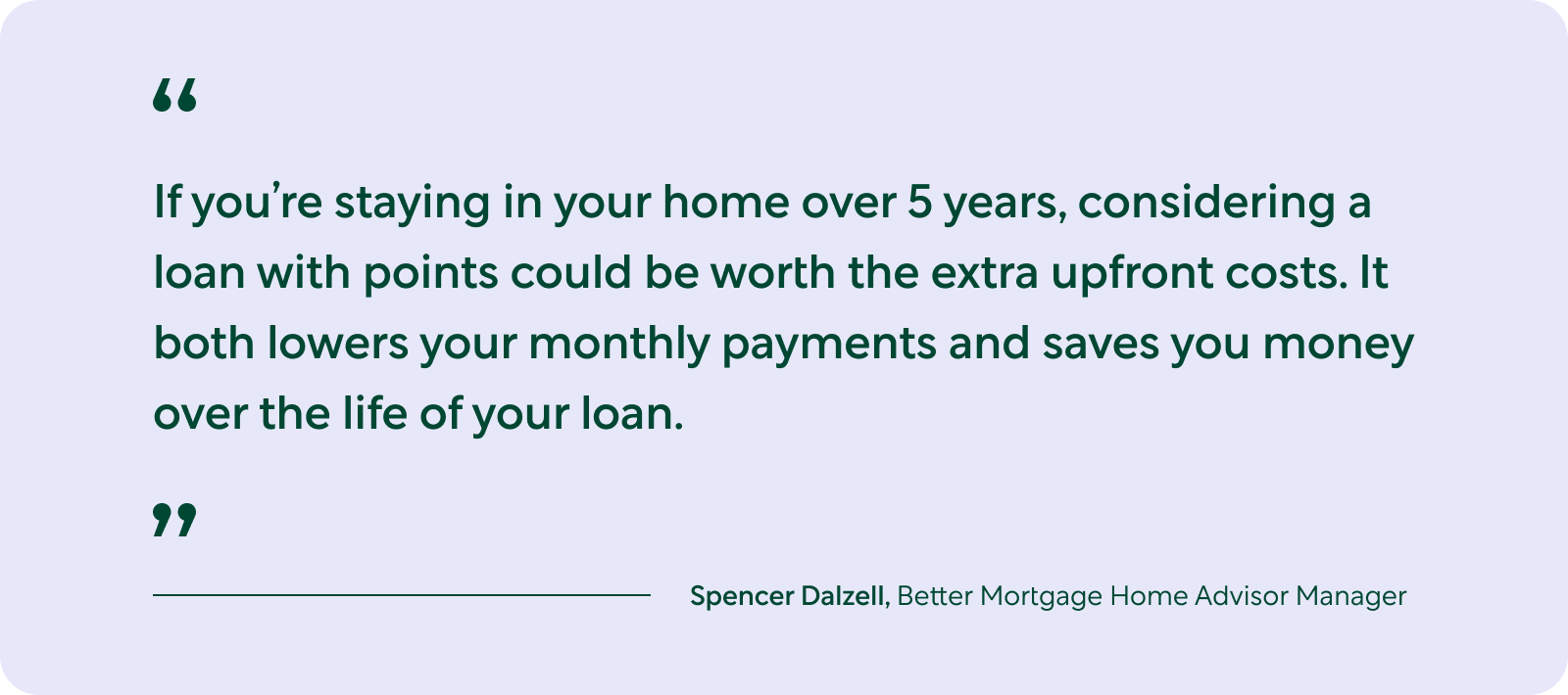 Quote on considering mortgage loan with points