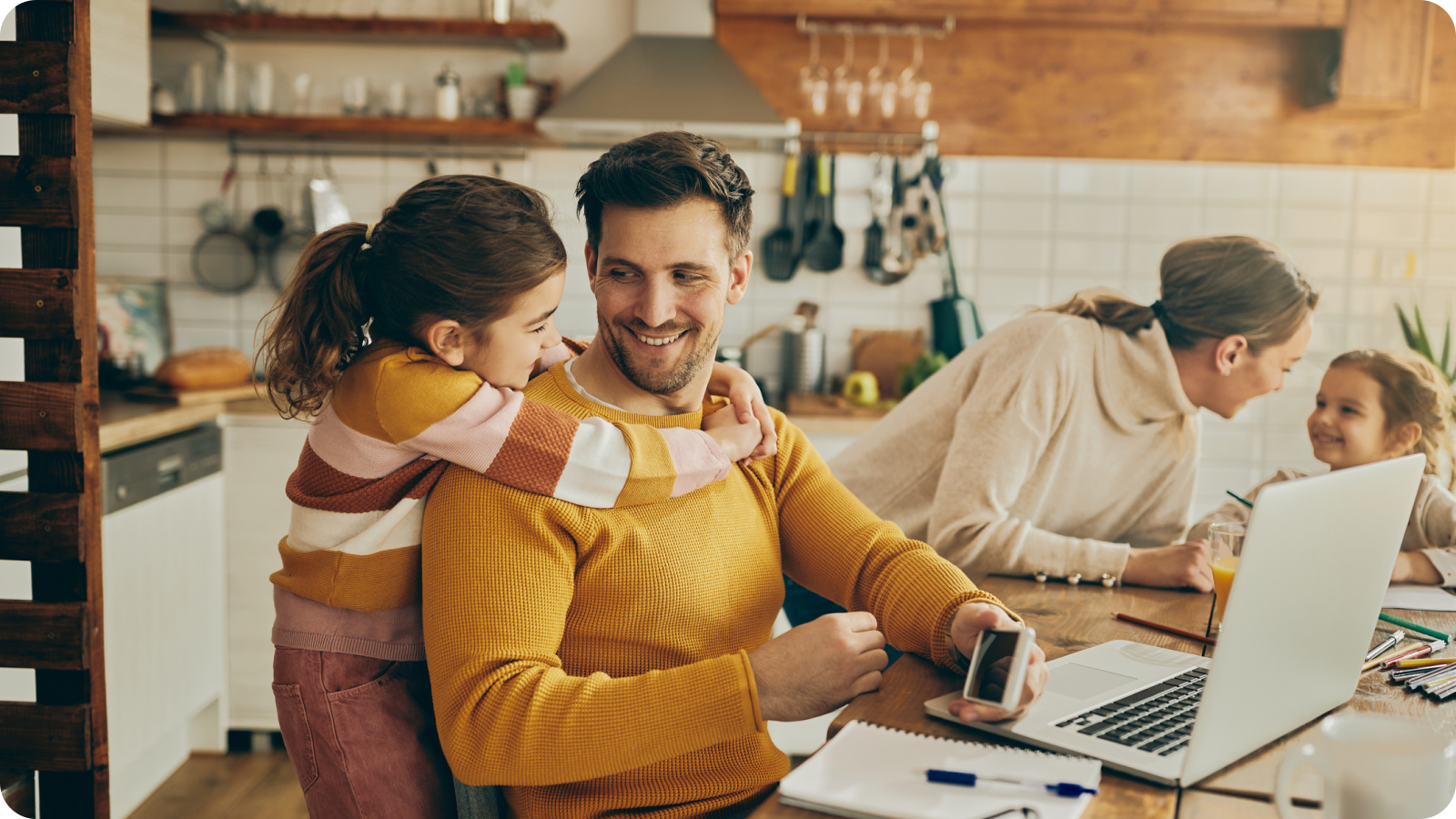 Family discussing mortgage refinancing options