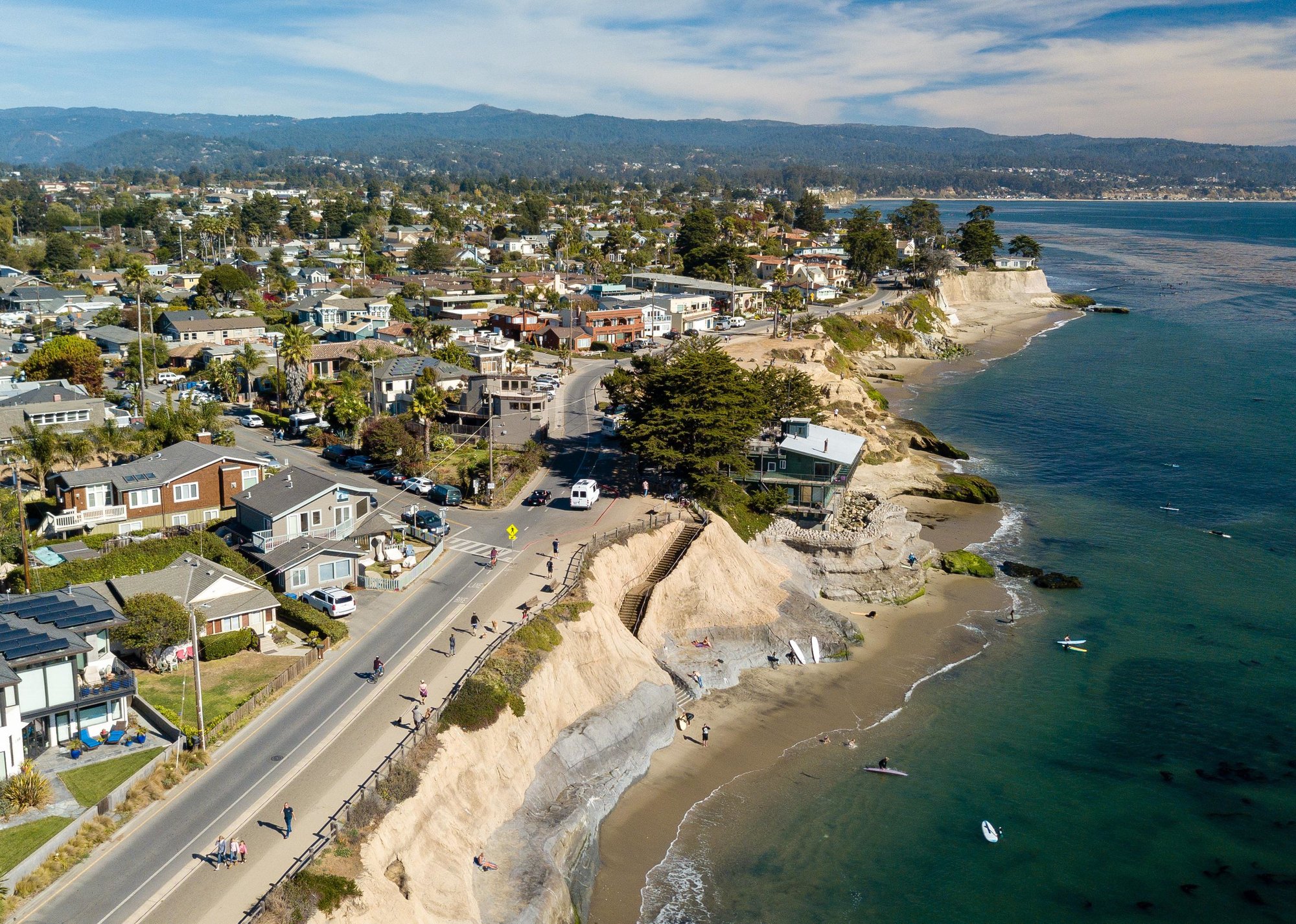 “Aerial shot of coastal area of Santa Cruz, California” - Source: WATimmer // Shutterstock