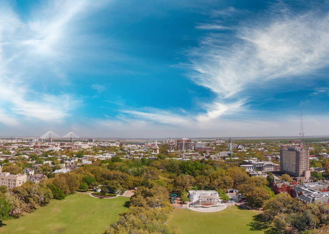 “High-angle photograph of Forsyth County parks &amp; downtown neighborhood ” - Source: Canva