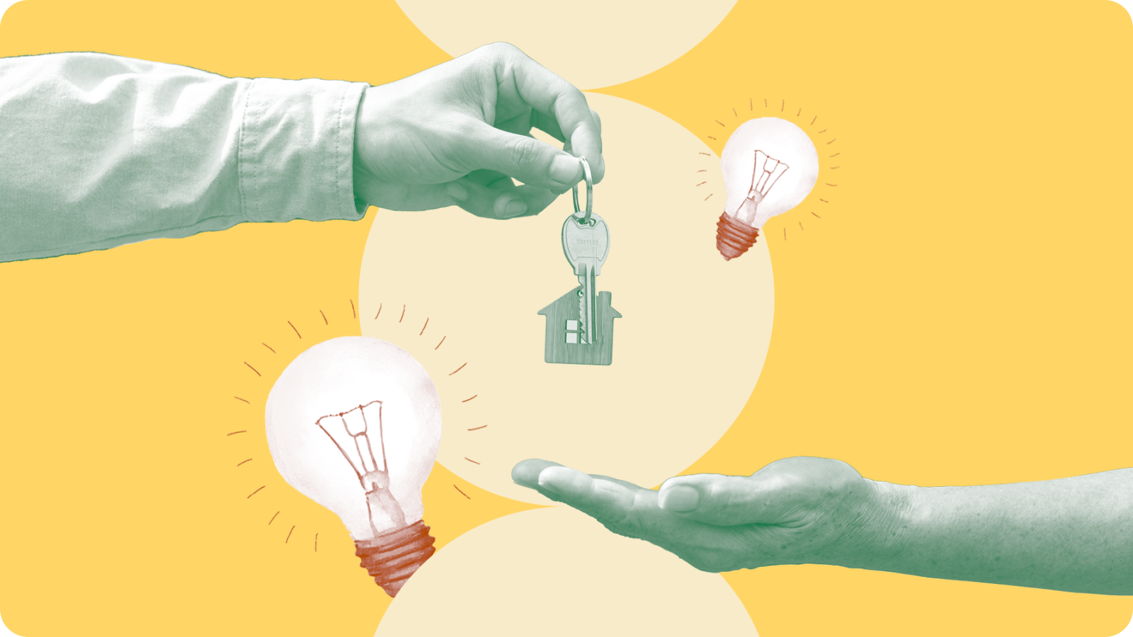 "Illustration of key in hand with lightbulbs