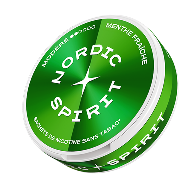 Boîte de sachets de nicotine Menthe Fraîche, Fort – vue de côté droit