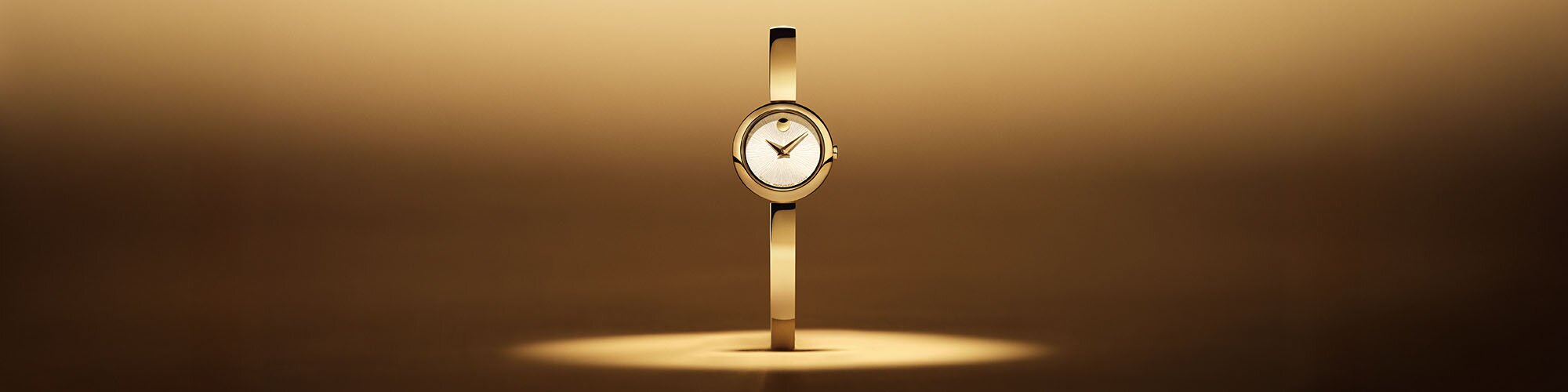Gold tone Museum Bangle watch.