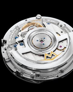 Close up of the Movado Caliber 95A movement.