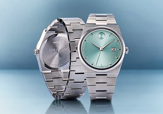 Silver BOLD Quest bracelet watch with blue dial 