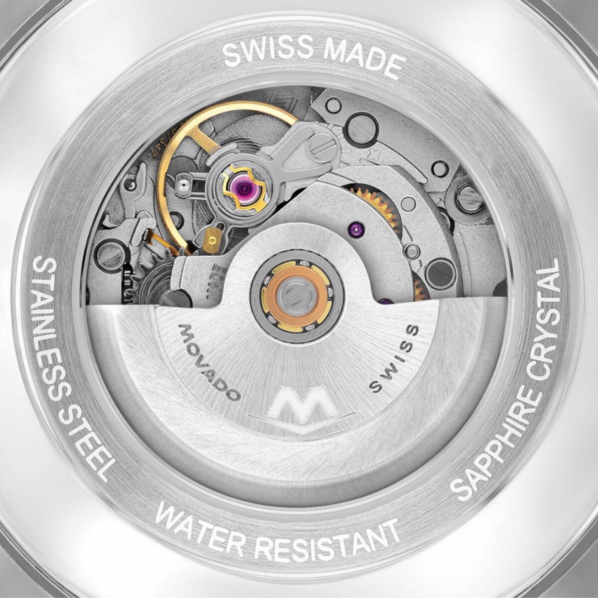 Museum Classic caseback with an exposed automatic movement