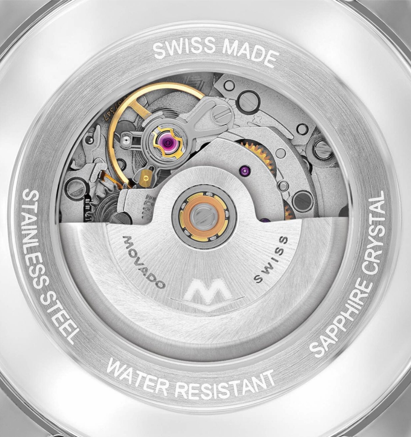 Museum Classic caseback with an exposed automatic movement