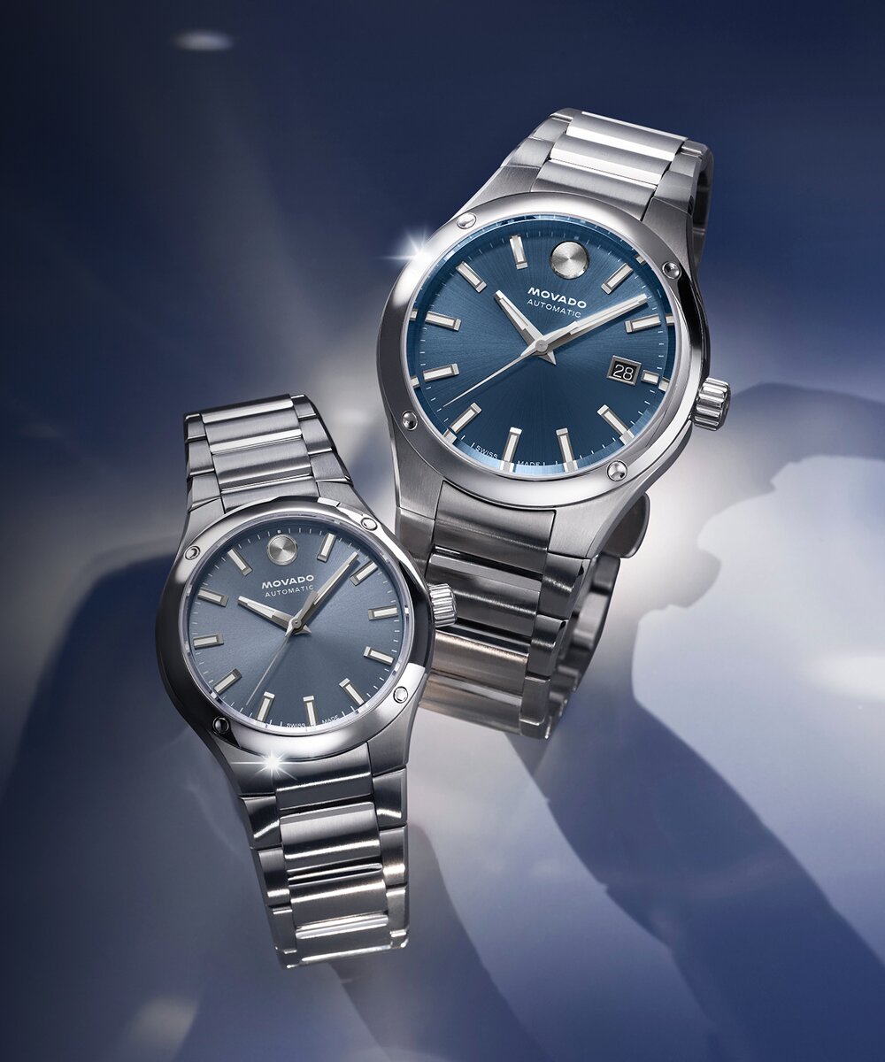 Men's and women's Museum Imperiale watch with stainless steel watch and blue dial.