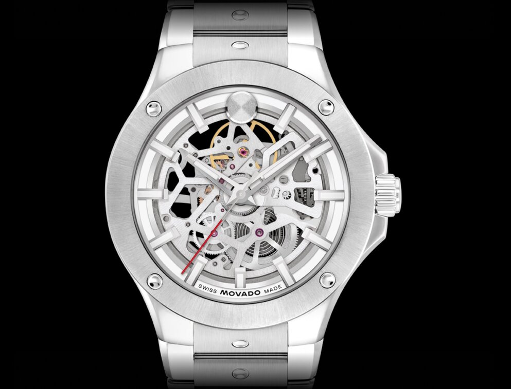 Stainless Steel Alta SE bracelet watch with skeleton dial.