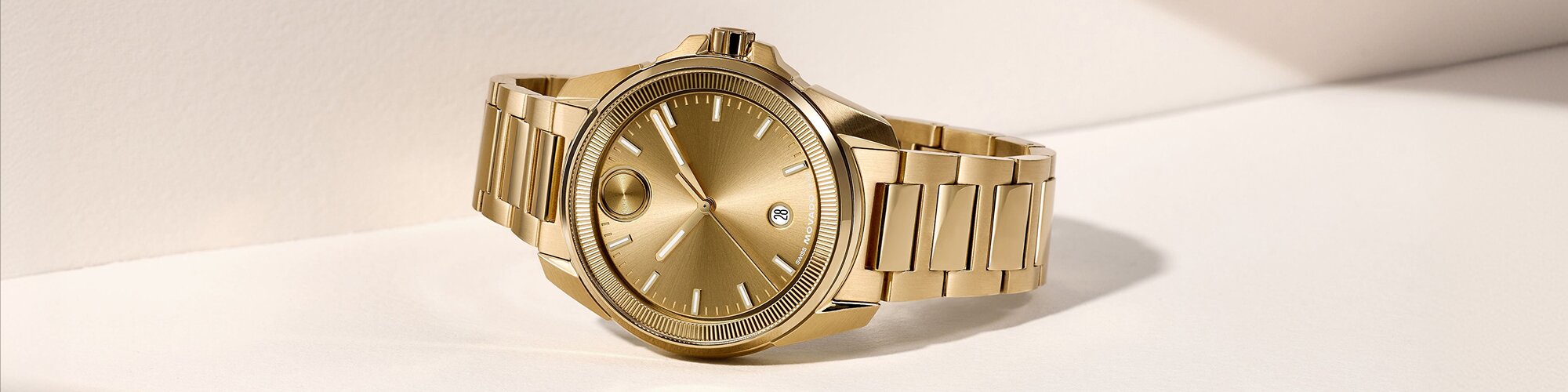 Gold tone BOLD Verso S bracelet watch.