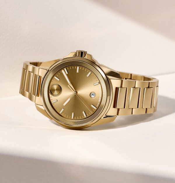 Gold tone BOLD Verso S bracelet watch.