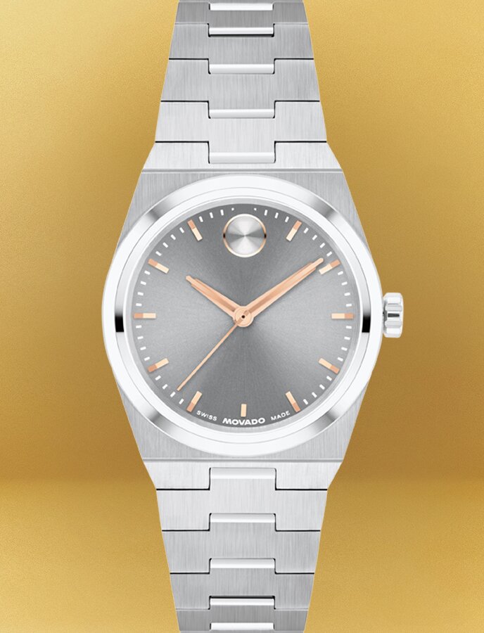 Silver BOLD Quest Mini bracelet watch.