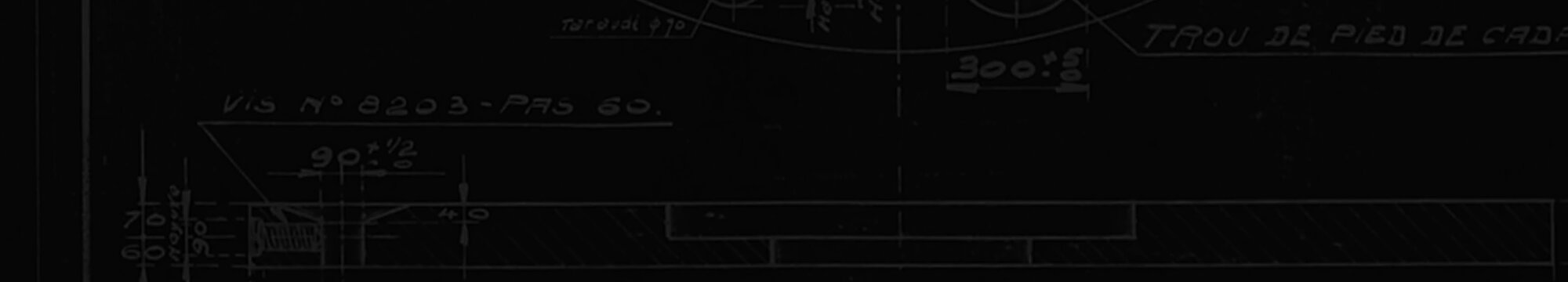 Black background with a technical sketch on top.