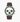 Alta Super Sub Sea watch with brown strap and white dial with green chronograph sub dials and bezel.