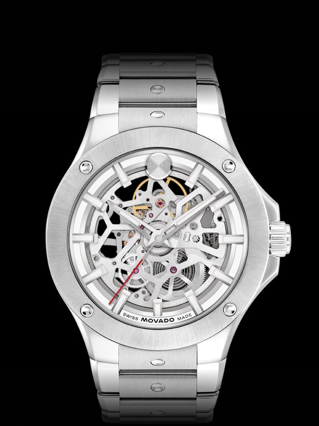 Stainless Steel Alta SE bracelet watch with skeleton dial.