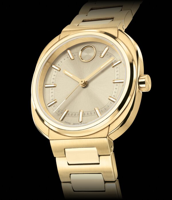 Gold tone BOLD Nuvo bracelet watch.