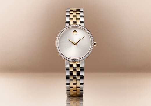 Two tone Museum Classic watch with lab grown diamond bezel