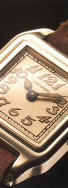 Original Heritage 1917 watch with brown strap and square beige dial.