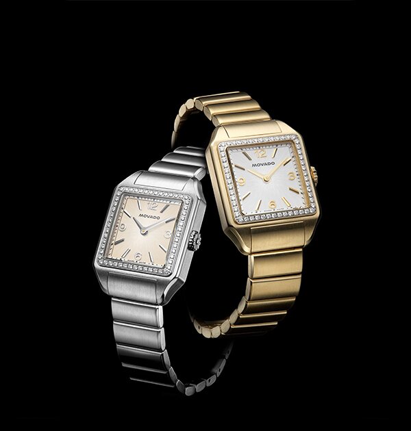Silver Heritage 1917 watch and gold tone 1917 watch with lab grown diamond bezels