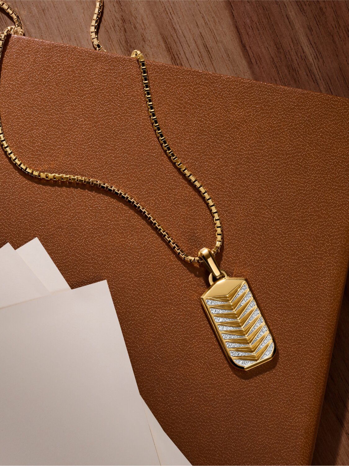 Chevron Necklace laying on stationary